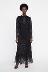 Vestido de flecos negro Zara primavera-verano 2019