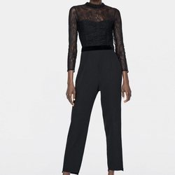 Mono negro con encaje Zara primavera-verano 2019
