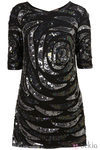 Vestido glitter en negro y plata de topshop