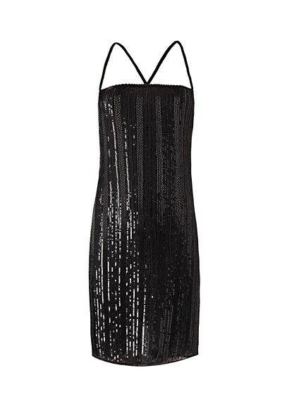 Vestido glitter negro de Mango