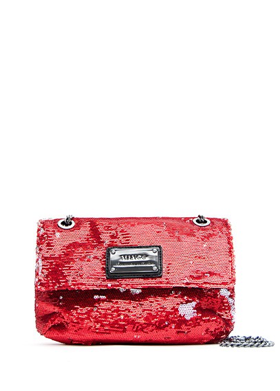 Bolso glitter rojo de Mango