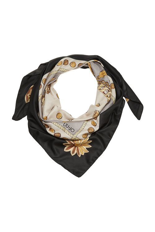 Pañuelo negro con estampado de la colección 'Accesorios' de Liu Jo