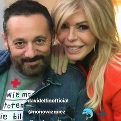 Pepón Nieto y Bibiana Fernández en la presentación de la nueva colección de otoño/invierno 2019 de la firma Davidelfín