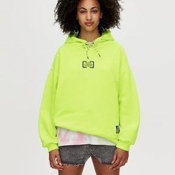 Sudadera ancha verde colección Primavera Sound Pull & Bear