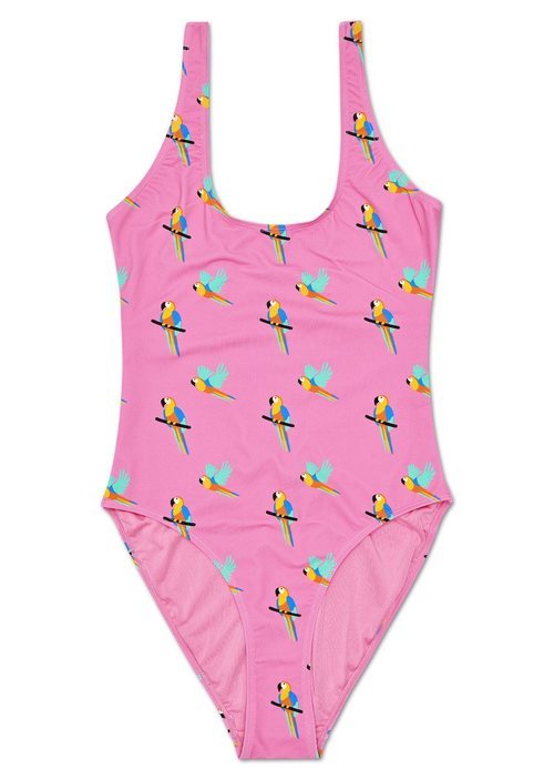 Bañador de mujer estampado de loros de Happy Socks