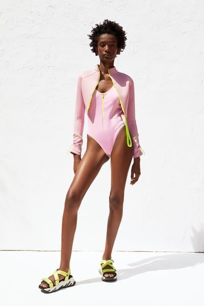 Bañador con cremallera de la colección Join Life primavera 2019 de Zara