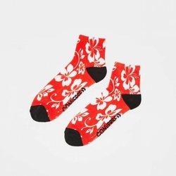 Calzetines estampado floral hawaiano rojo Bershka