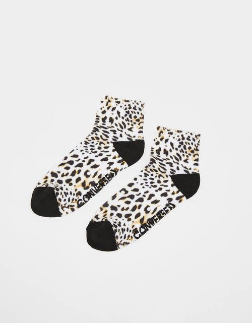 Calzetines estampado animal de guepardo Bershka