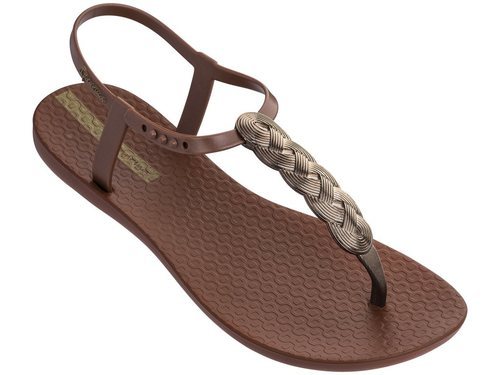Sandalia Braid en marrón y dorado de la colección Primavera/Verano 2019