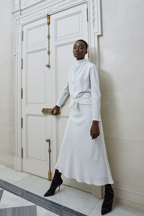 Vestido midi blanco de Pertegaz otoño/invierno 2019/2020