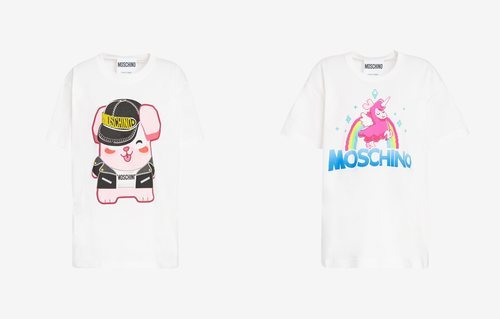 Camisetas conejo y llama colección Moschino x The Sims