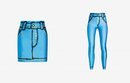 Falda y legging ajustados colección Moschino x The Sims
