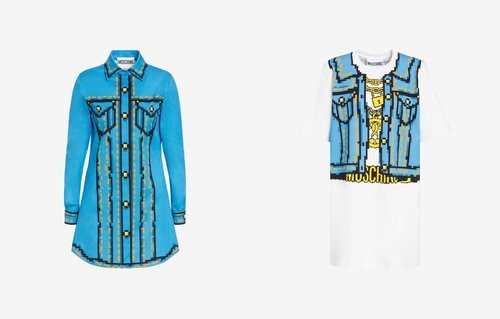 Vestidos estampados colección Moschino x The Sims
