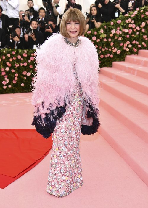 Anna Wintour con un vestido de Chanel en la alfombra roja de la Gala MET 2019