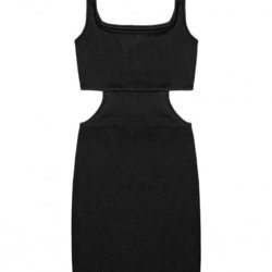 Minivestido negro con detalle cut out de la colección Pull&Bear by Rosalía