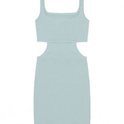 Minivestido celeste con detalle cut out de la colección Pull&Bear by Rosalía
