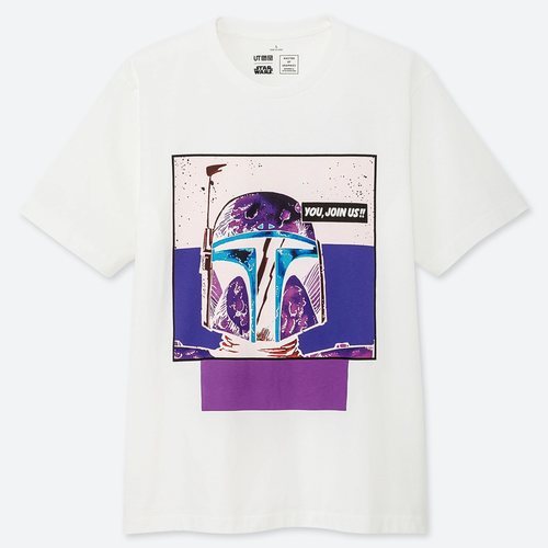Camiseta blanca de hombre con ilustración de Star Wars x Uniqlo