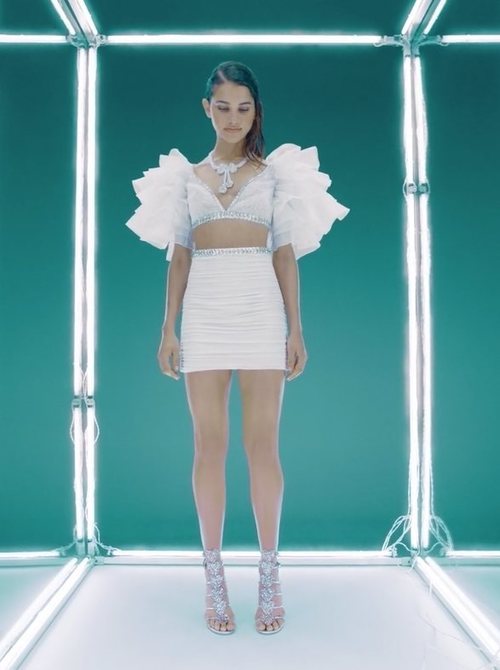 Top de volantes y falda de gasa de seda de Giambattista Valli x H&M