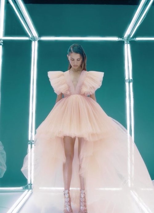 Vestido de tul con cola de Giambattista Valli x H&M