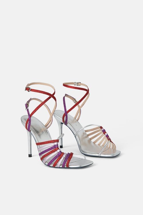 Sandalias de tacón de la colección Blue Collection de Zara 2019