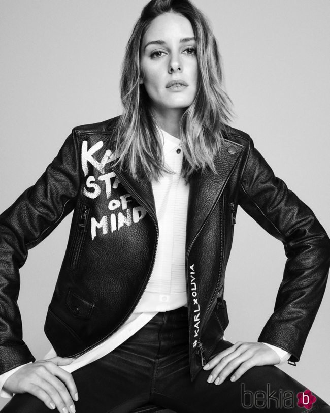 Cazadora de cuero de la colección 'Karl Lagerfeld Styled by Olivia Palermo'