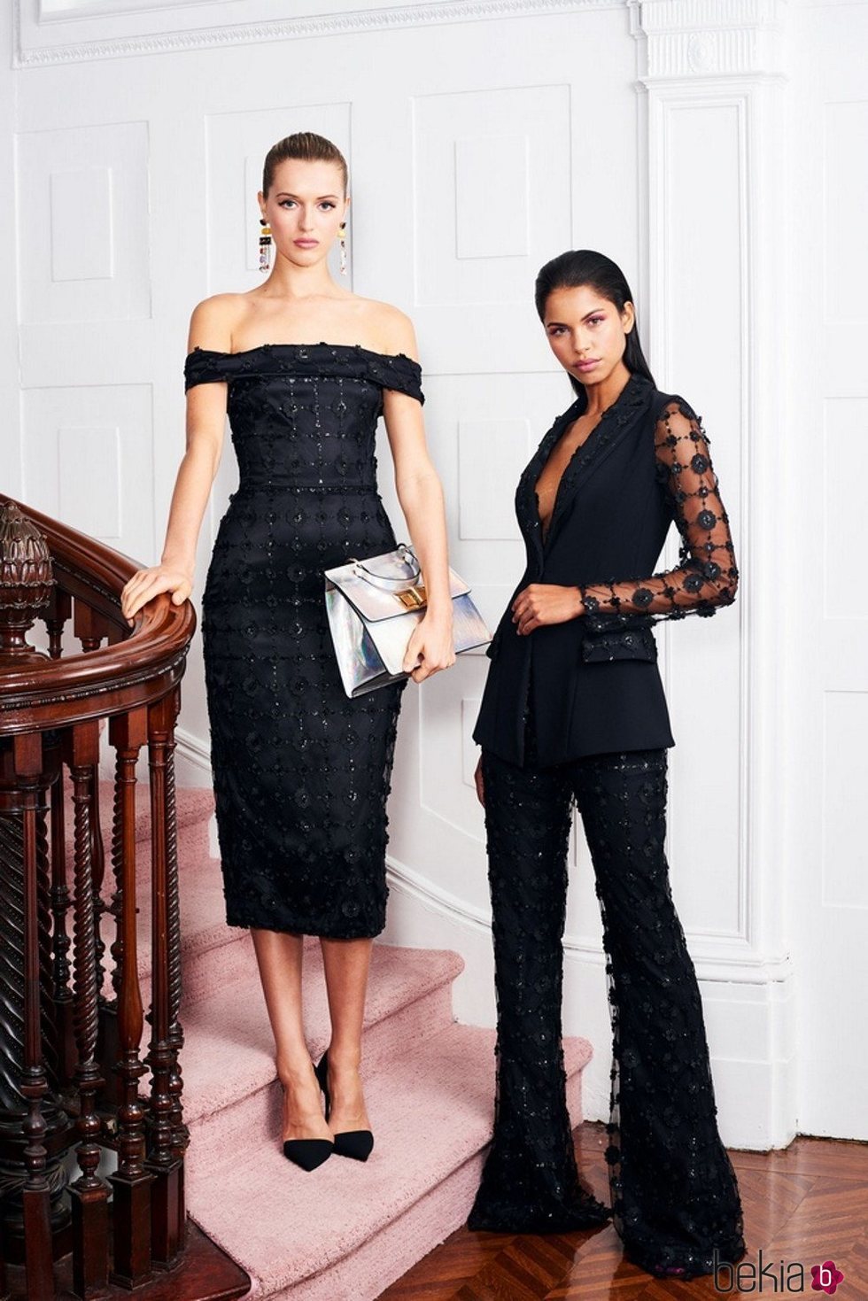 Conjunto negro de la colección pre-fall 2019 de Christian Siriano