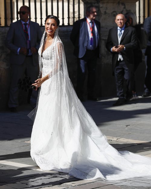Pilar Rubio con un vestido de Zuhair Murad en día de su boda con Sergio Ramos