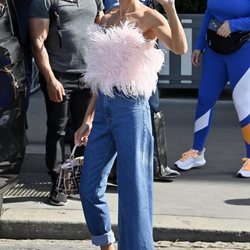 Céline Dion luce espectacular con un top de plumas de Attico