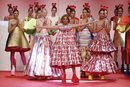 Ágatha Ruiz de la Prada durante la presentación de la colección primavera/verano 2020 en la MBFWMadrid 2019