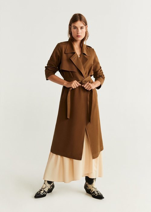 Trench marrón de la colección otoño/invierno 2019 de Mango