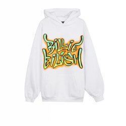 Sudadera blanca serigrafiada de la colección Billie Eilish x Bershka
