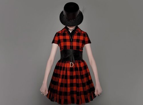 Vestido de cuadros de la colección prêt-à-porter otoño/invierno 2019 de Dior