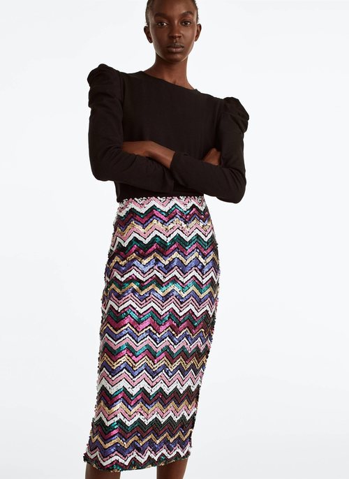 Falda de lentejuelas de la colección otoño/invierno 2019 de Uterqüe