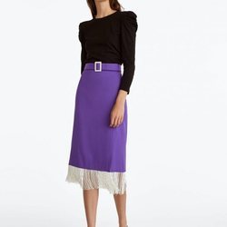 Falda con flecos de la colección otoño/invierno 2019 de Uterqüe