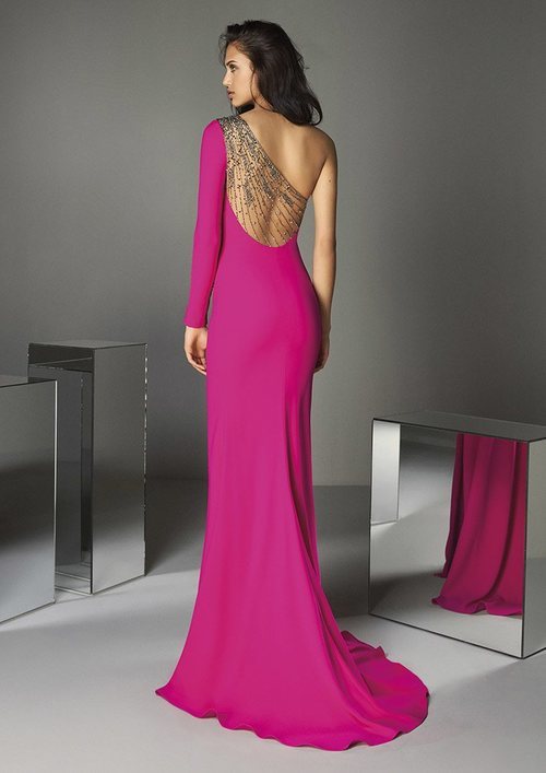 Vestido asimétrico 'A Touch of Sparkle nº58' de #PRONOVIASPINK en colaboración con la AECC