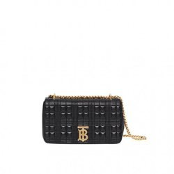 Bolso negro de cuero 'Lola' con correa dorada de la colección Burberry otoño 2019