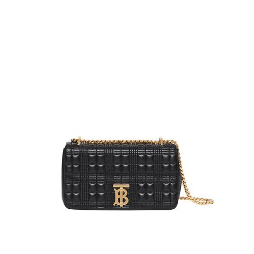 Bolso negro de cuero 'Lola' con correa dorada de la colección Burberry otoño 2019