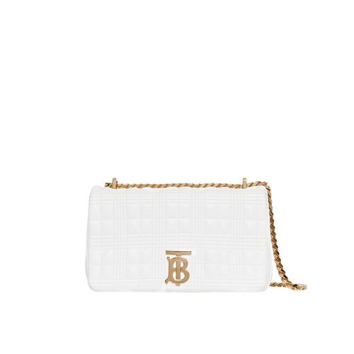Bolso blanco 'Lola' con correa dorada de la nueva colección Burberry otoño 2019