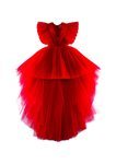 Vestido rojo con volantes de la colección de H&M y Giambattista Valli