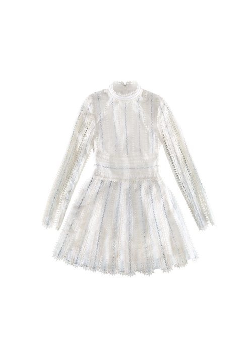 Vestido blanco con encaje de la colección de H&M y Giambattista Valli