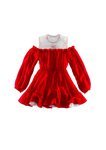 Vestido rojo con transparencias de la coleción de H&M y Giambattista Valli