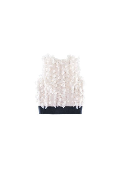Blusa blanca de flores de la colección de H&M y Giambattista Valli