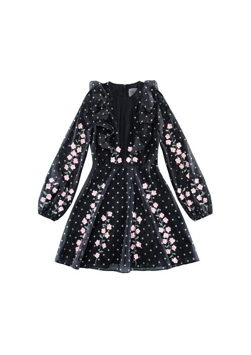 Vestido negro de lunares de la colección de H&M y Giambattista Valli