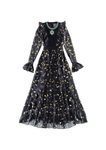 Vestido negro con transparencias de la colección de H&M y Giambattista Valli