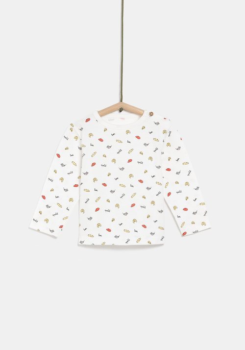 Jersey blanco con dibujos para niño de la colección de Rocío Osorno y TEX de otoño/invierno 2019