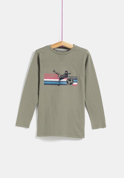 Camiseta caqui 'Soccer' de niño de la colección 'I-O' de Carrefour y TEX para otoño/invierno 2019