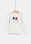 Camiseta blanca con flores para niña de la colección 'I-O' de Carrefour y TEX para otoño/invierno 2019