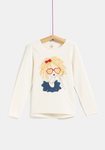 Camiseta blanca con dibujo de chica para niña de la colección 'I-O' de Carrefour y TEX para otoño/invierno 2019