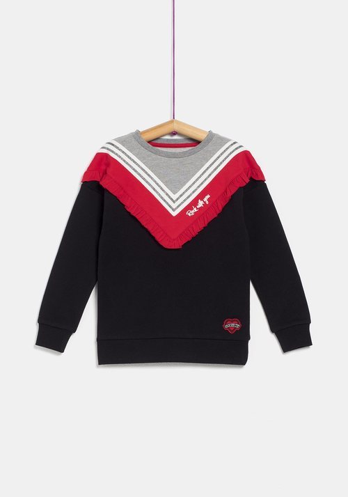 Jersey negro y rojo para niña de la colección 'I-O' de Carrefour y TEX para otoño/invierno 2019
