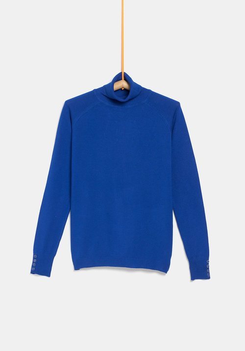 Jersey cuello alto azul de la colección 'I-O' de Carrefour y TEX para otoño/invierno 2019